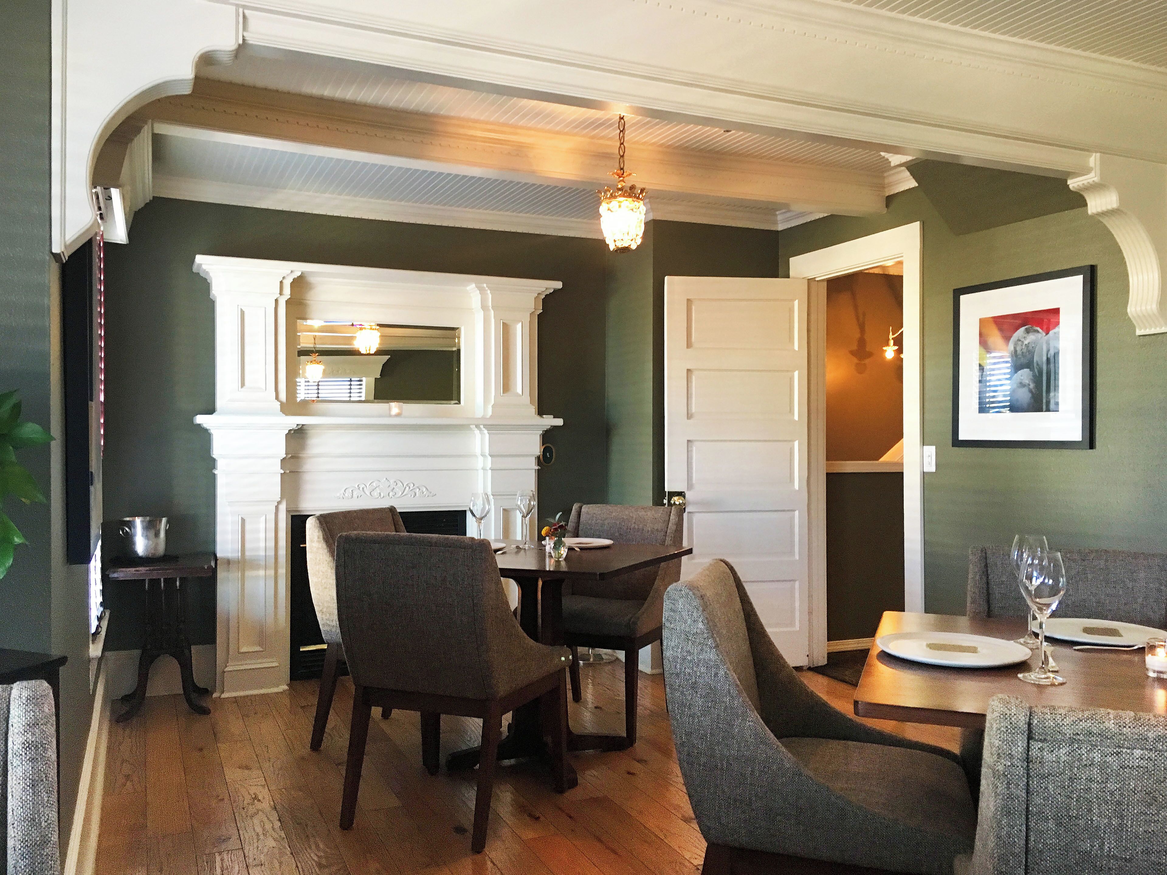 This former bedroom served as our dining room for the evening.  

If you are looking for a special evening out, The Painted Lady is an excellent choice. 
 Allen Routt, owner and chef, offers seasonal 8-course menus that look as good as they taste.

Even if you aren't staying overnight in wine country, The Painted Lady is worthy of a drive down from Portland.