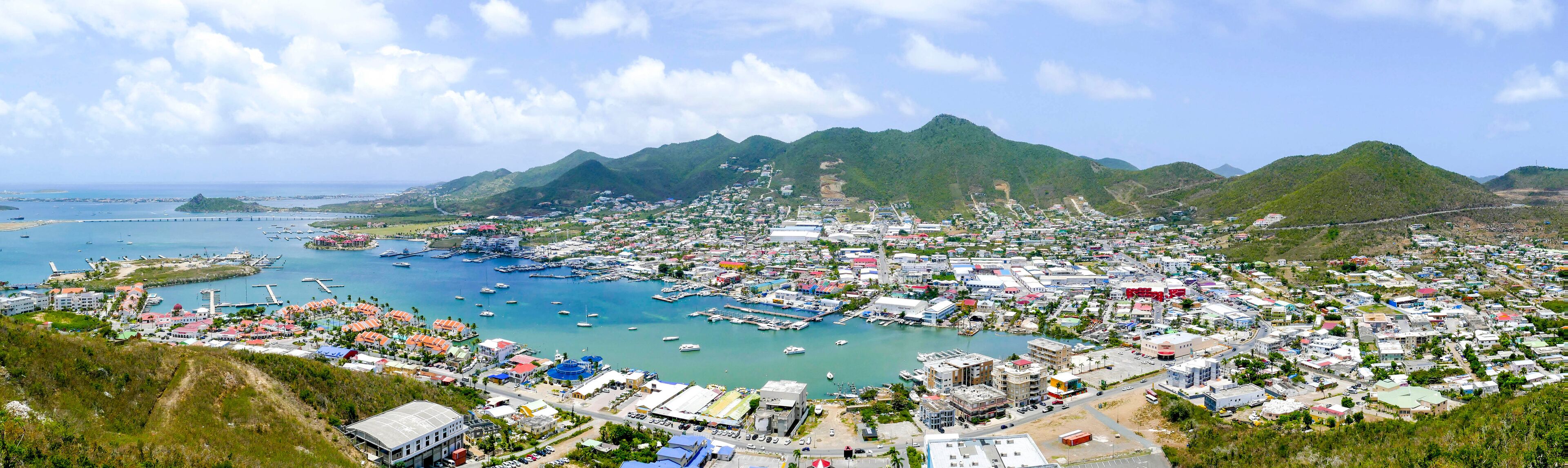 Overview of simpson bay st.maarten post hurricane Irma