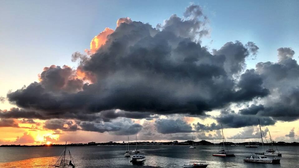 Sunset over Simpson Bay