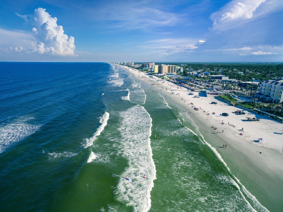 Aerial view of New Smyrna Beach