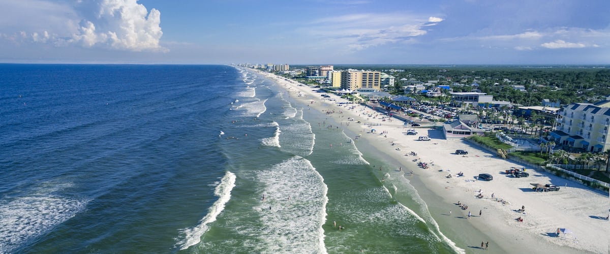 Aerial view of New Smyrna Beach