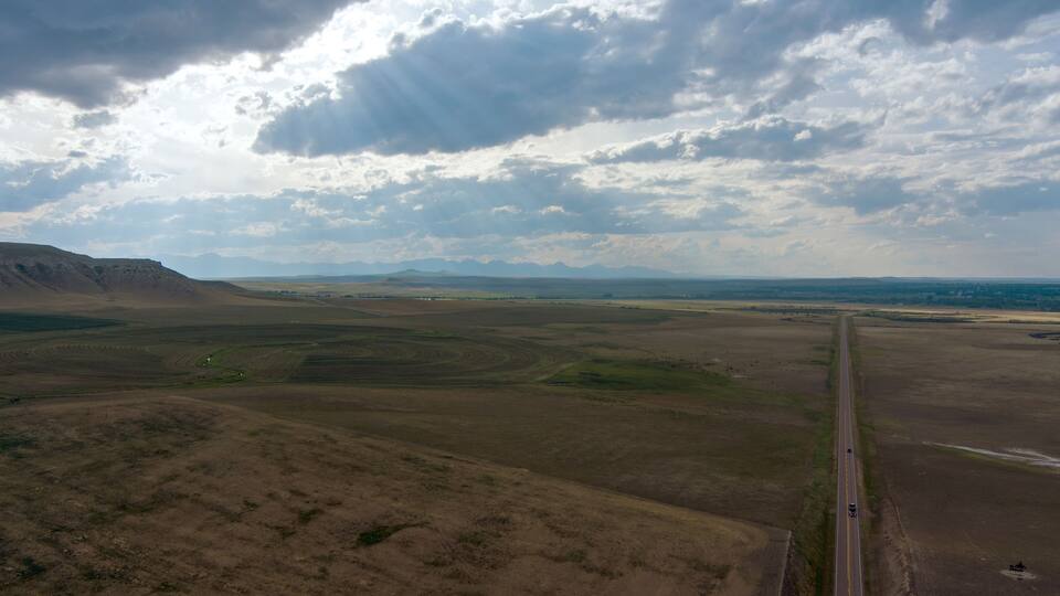 Aerial view of Preist Butte Peak in Montana