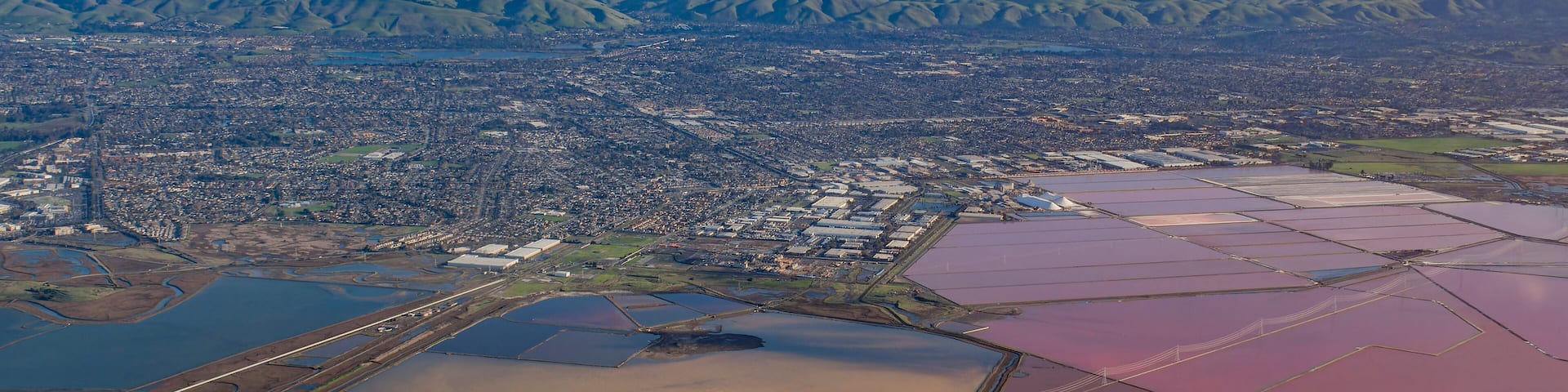 Aerial view of the salt ponds of Newark