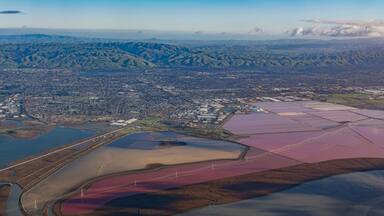 Aerial view of the salt ponds of Newark
