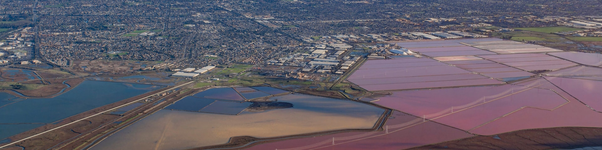 Aerial view of the salt ponds of Newark
