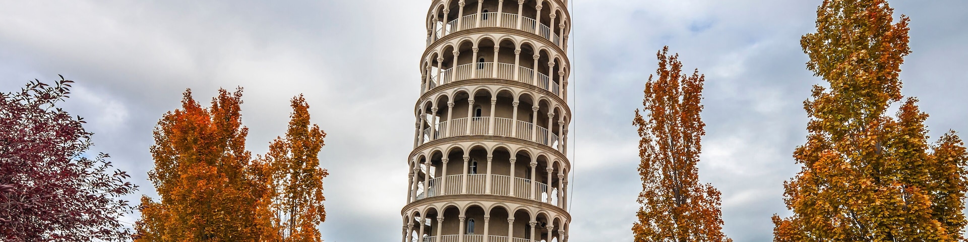Leaning Tower view in Niles Town in Illinois