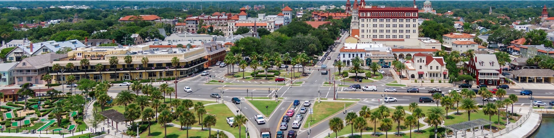 Traffic intersection in Davis Shores, St. Augustine, Florida, United States.