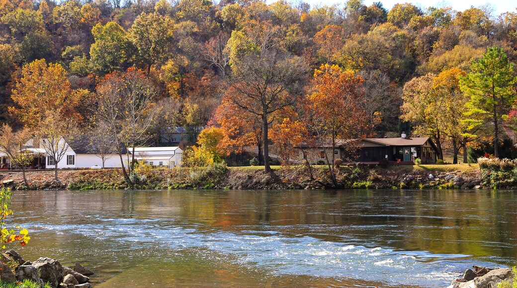 A beautiful fall day on the White River in Cotter, Arkansas
