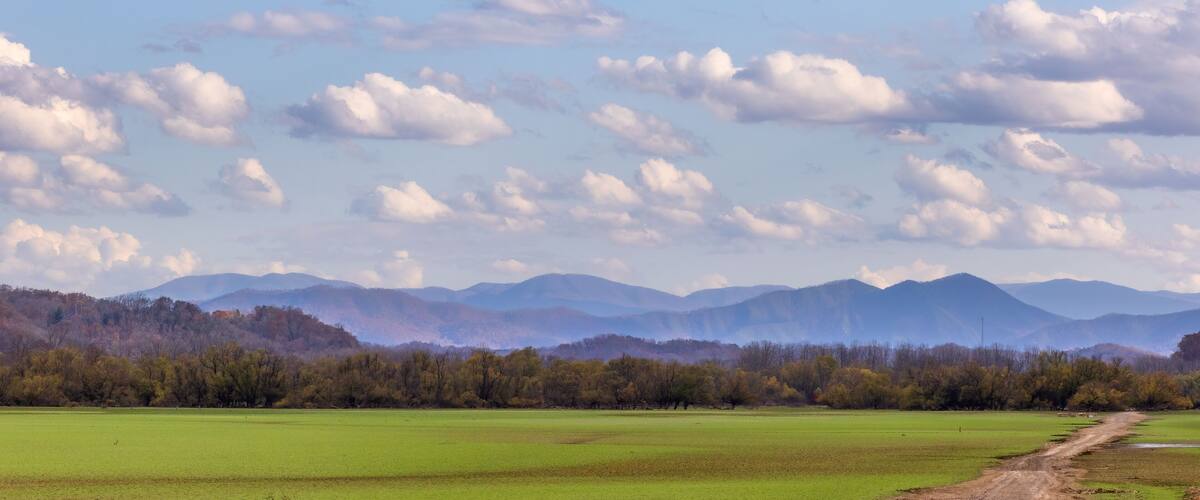 Landscape view in Rankin Bottoms, Newport, Tennessee, USA