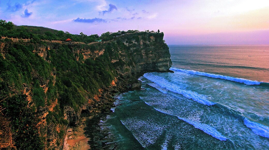 Our first scenic destination in Bali was Uluwatu Temple. It was meant to be a great place for sunset but naturally, Mother Nature was not on our side. What thought to be an amazing sunset was let down by this massive cloud formation that came out of nowhere and hovered over the sun for half an hour, just in time for sunset. Luckily I managed to take this shot before the disappointment swept over. #beach