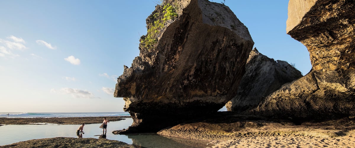 Low tide is the time to stroll this beach. Suluban surf beach - Uluwatu, Bali. 
#GreatOutdoors