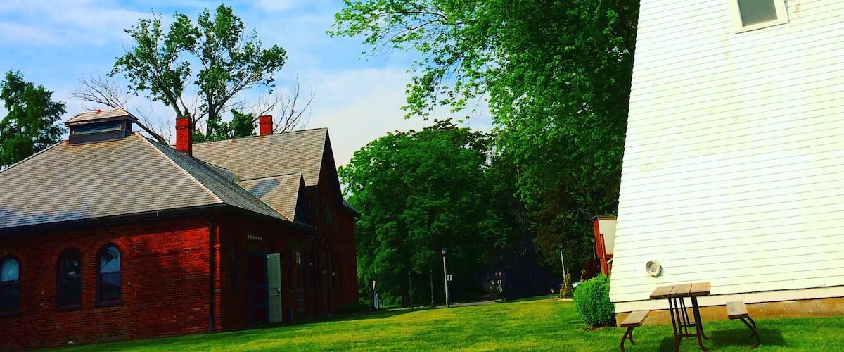 The historic Pumphouse arts centre in Niagara-on-the-Lake... #blue skies and lush #green surroundings