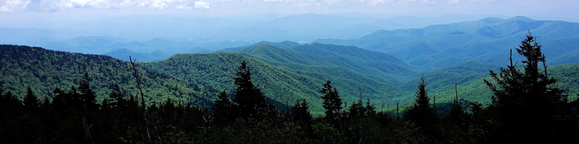 Spectacular view in Great Smoky Mountains National Park. Clingmans Dome. Tennessee. Blue Ridge Mountains, North Carolina. Appalachian trails. Hiking. Good views. Asheville. West Virginia.
