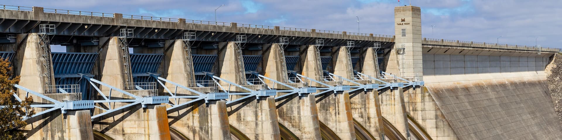 Table Rock Dam on the White River, completed in 1958 by the U.S. Army Corps of Engineers, created Table Rock Lake in the Ozarks of Southwestern Missouri.