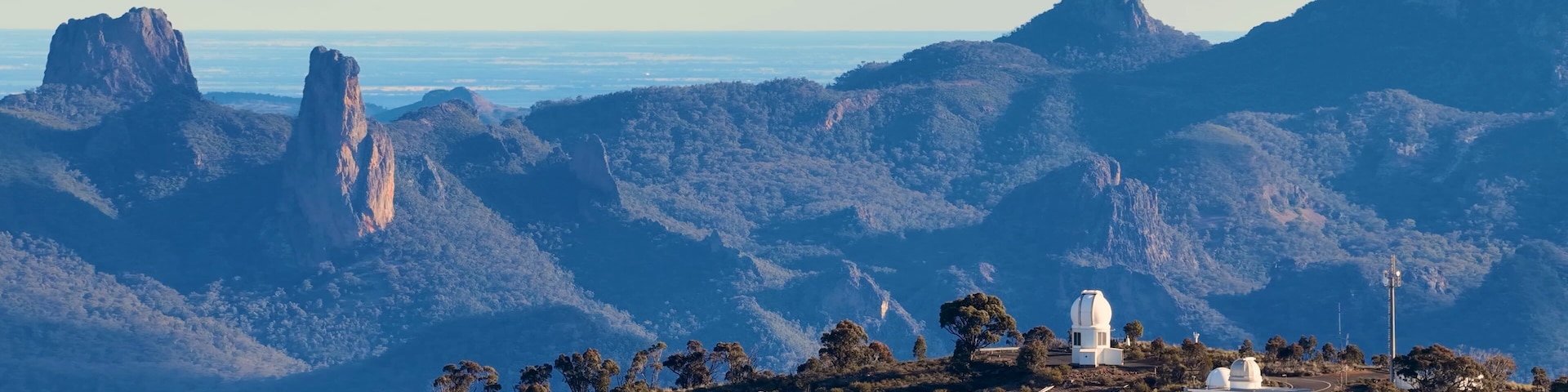 Aerial View of Siding Spring Observatory in New South Wales Australia
