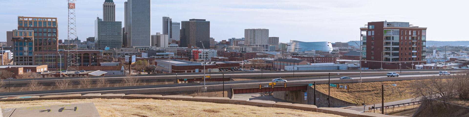 Downtown Tulsa Oklahoma Skyline Day Sky Clouds