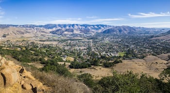 Aerial view of San Luis Obispo from the hiking trail to Bishop Peak, California