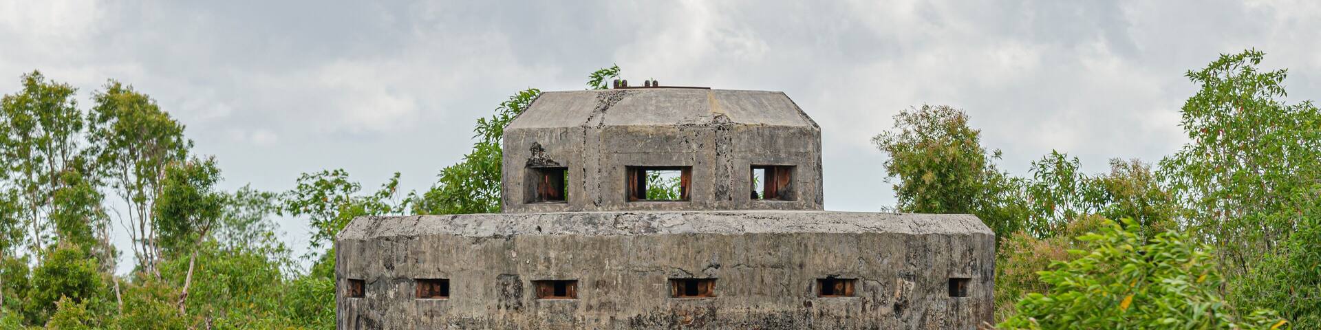 Japanese pillbox of WW2 located near Namlea Airport, Indonesia