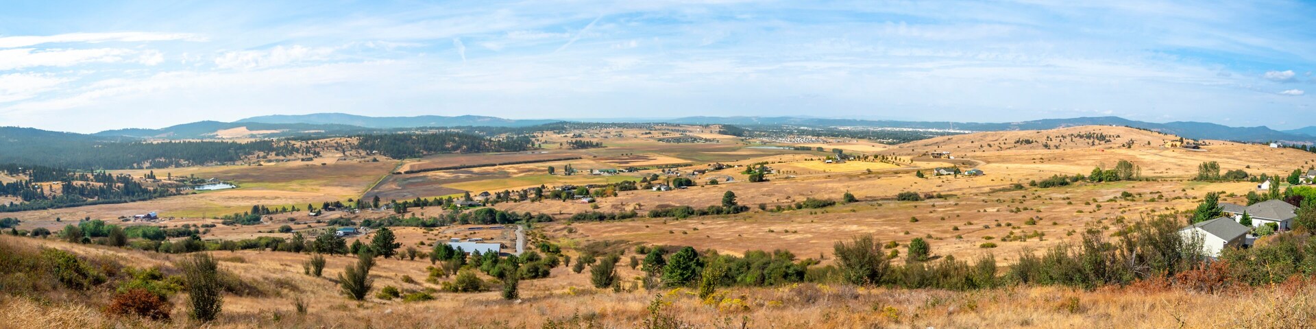 The Spokane Valley and Saltese Uplands Conservation Area Flats and wetlands area during summer in the state of Washington, USA