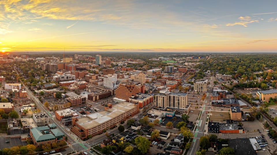 Ann Arbor, Michigan, USA Town Skyline