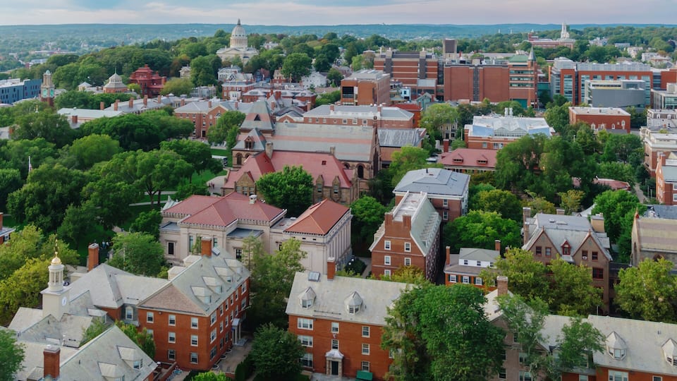 Brown University campus on College Hill, Providence, Rhode Island, United States.