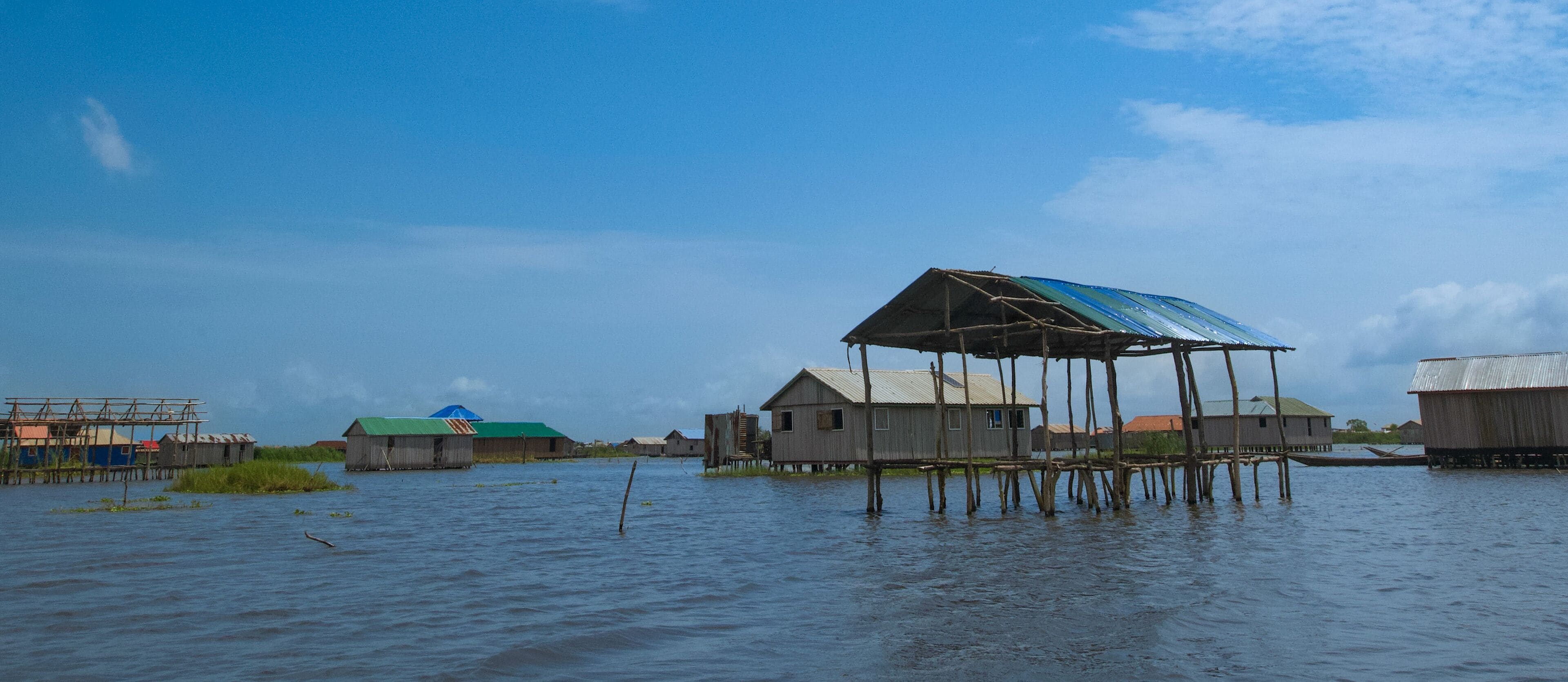 Ganvie, Benin - October 26, 2023 : beautiful view of Ganvie, Benin
