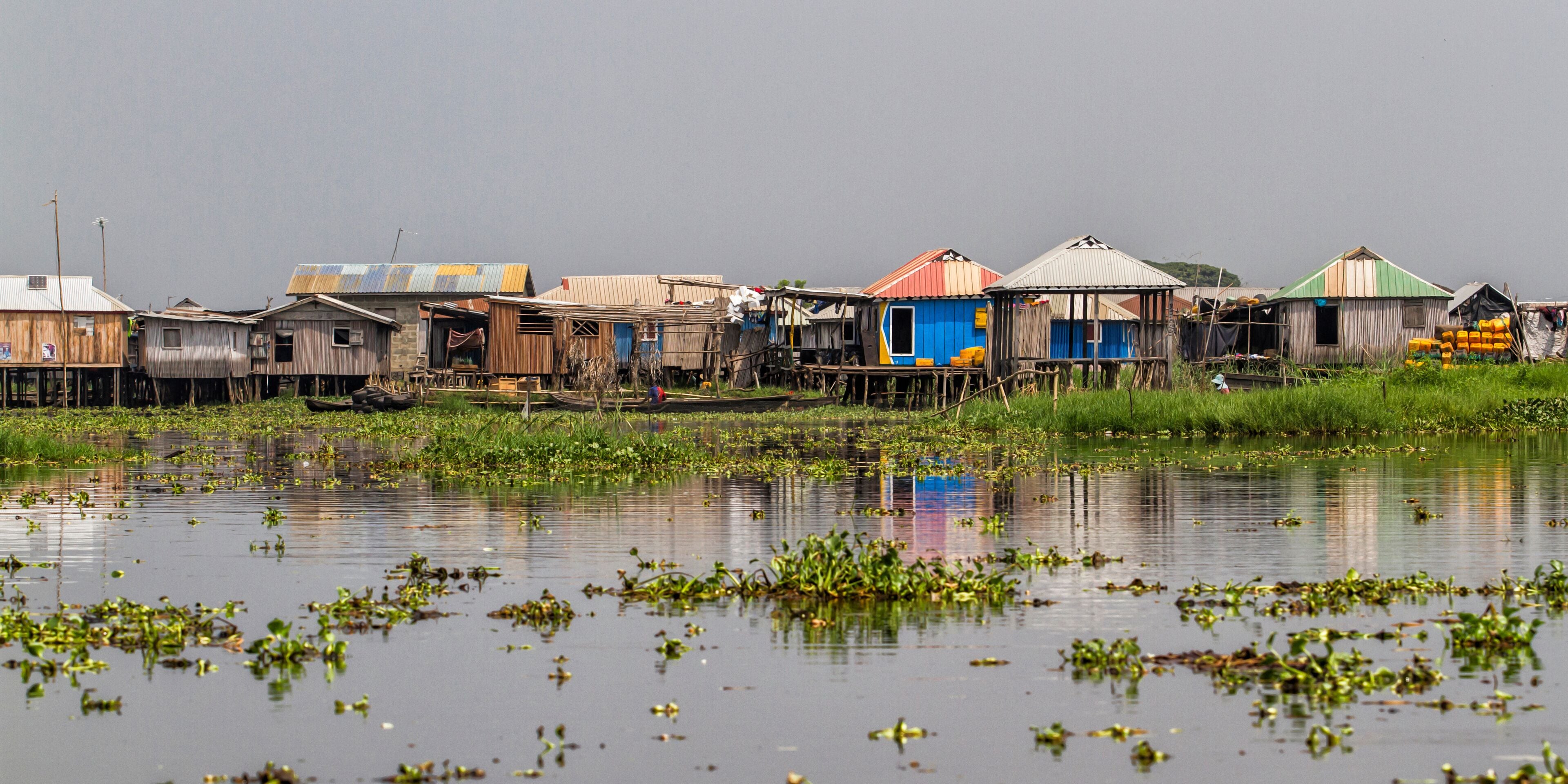 The village of Ganvie ying in Lake Nokoué, near Cotonou in Benin