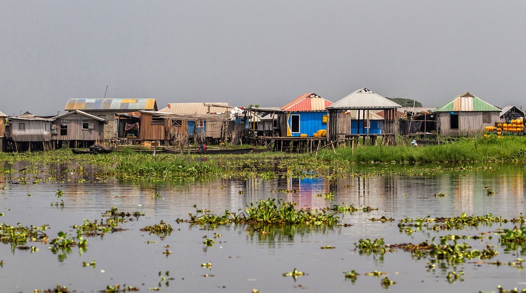The village of Ganvie ying in Lake Nokoué, near Cotonou in Benin