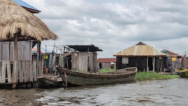 Ganvie, Benin - October 26, 2023 : beautiful view of Ganvie, Benin