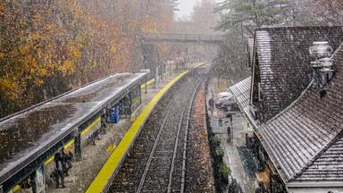 Mount Kisco Train Station, Westchester, New York, snow,