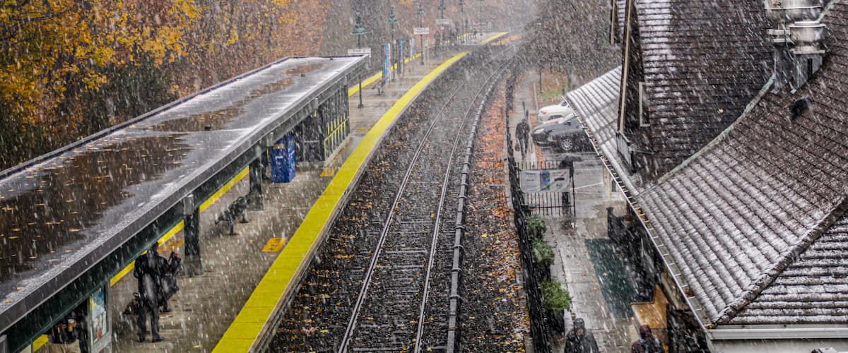 Mount Kisco Train Station, Westchester, New York, snow,