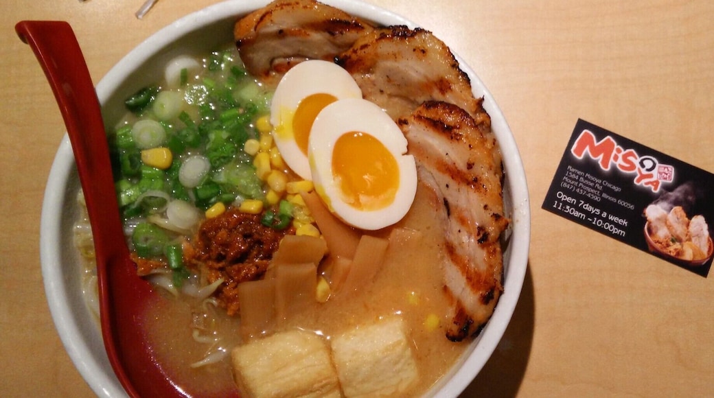Shiro Miso Chashu with fried tofu and egg at #Ramen Misoya #food
I was in Chicago for a long weekend trip with two of my friends and they entertained me with my quest of eating ramen around the world. We went to one in Chicago at Prospect which is outside the city. Although I forgot which style of ramen I got, I'm pretty sure it was tasty.