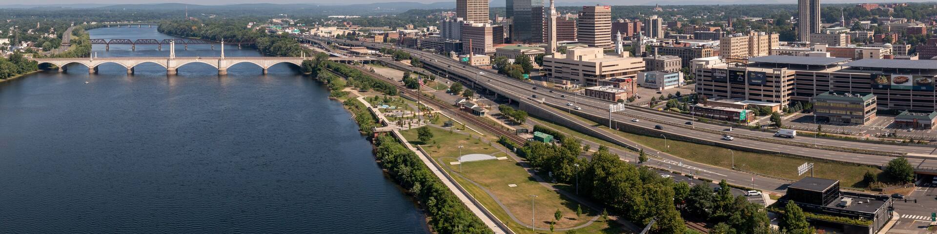 Springfield Massachusetts Cityscape with river