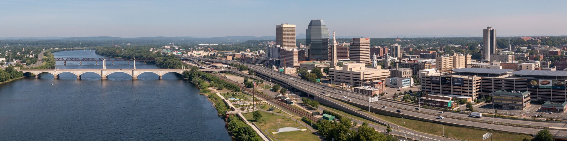Springfield Massachusetts Cityscape with river