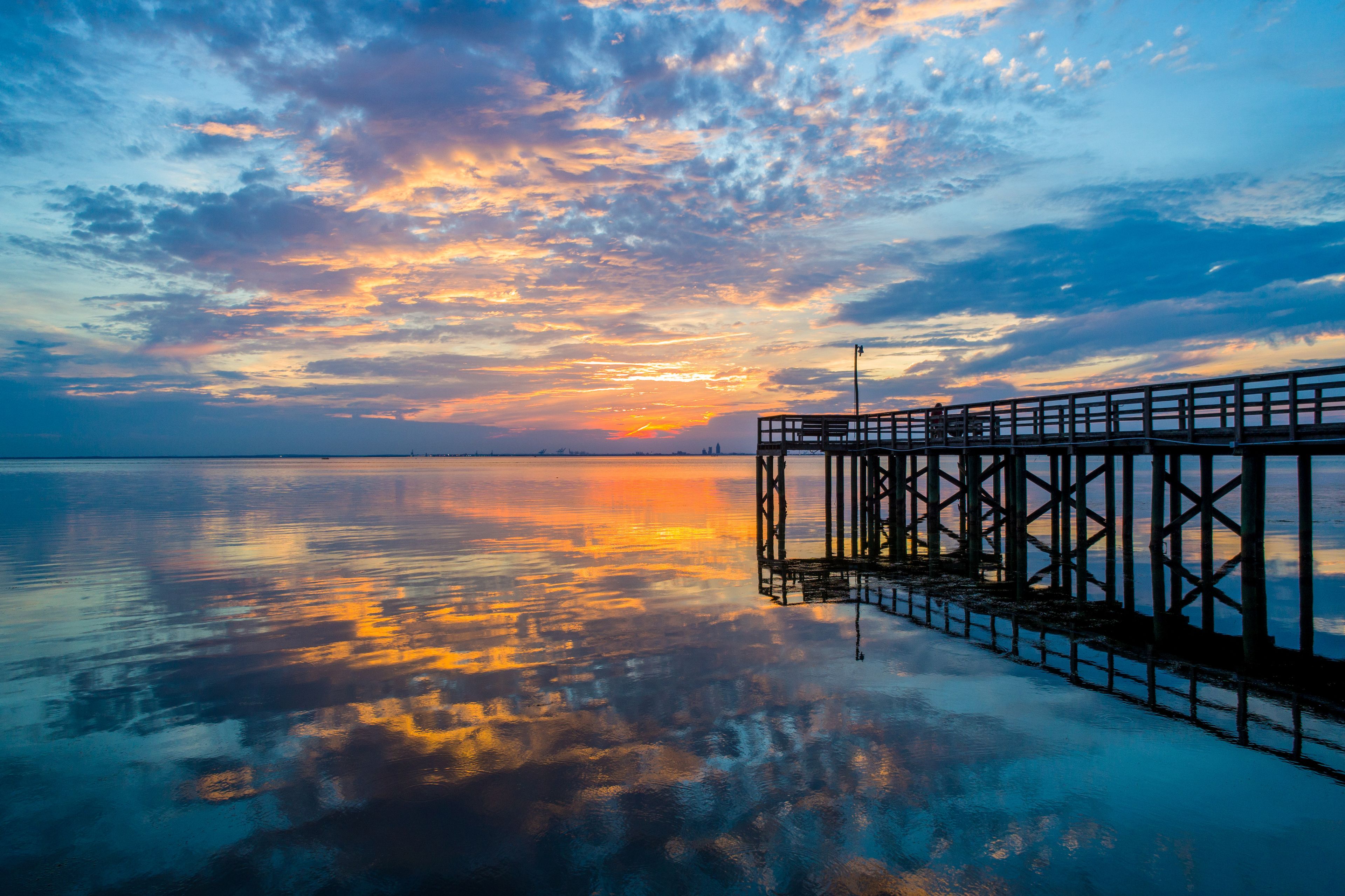 Beautiful sunset on Mobile Bay