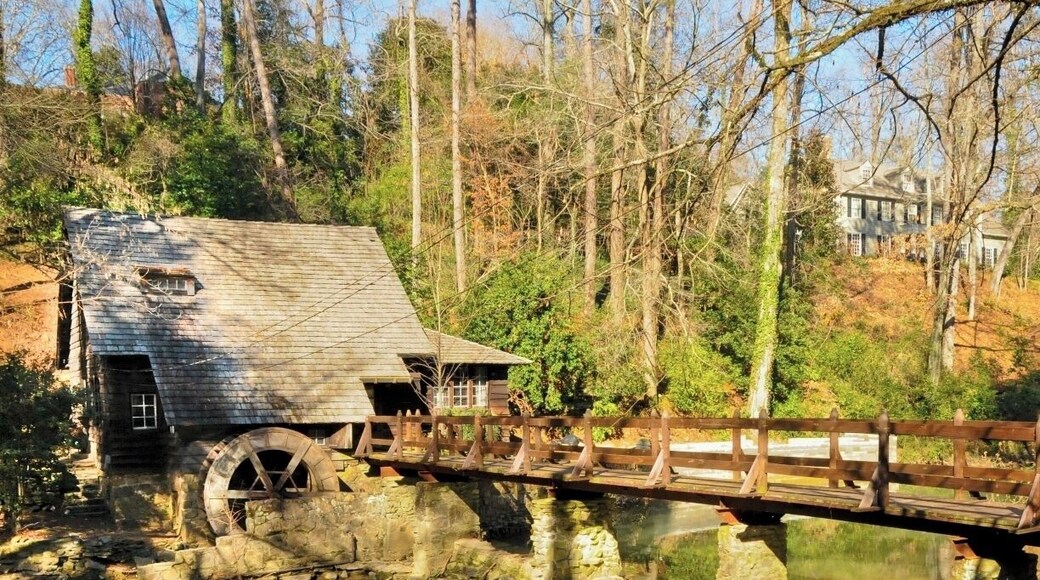 Aaaah Back home! Mountain Brook is were it all began for me many moons ago!
This image is of "The Old Mill" or "Old Mill House", a 1926 replica of Perryman's Mill built by the Jemison Companies to promote the newly-developed residential suburb of Mountain Brook. It is located on the foundations of the earlier grist mill, on the bank of Shades Creek at 2780 Mountain Brook Parkway.
Tip - Early morning is better. Be aware this is a private residence in a residential area... not a tourist attraction. There is a linear park with a popular running trail along this road. Plenty of pull in parking spots along the side of the road and a great place to watch the fabulous Mountain Brook housewives strut their stuff.
#TroverDetour