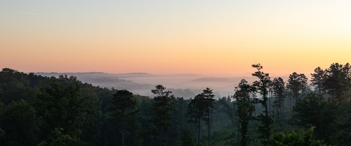 Viewing the distant sunrise beauty