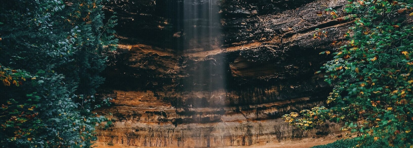 Beautiful waterfall with some fall colors starting to appear🍁
