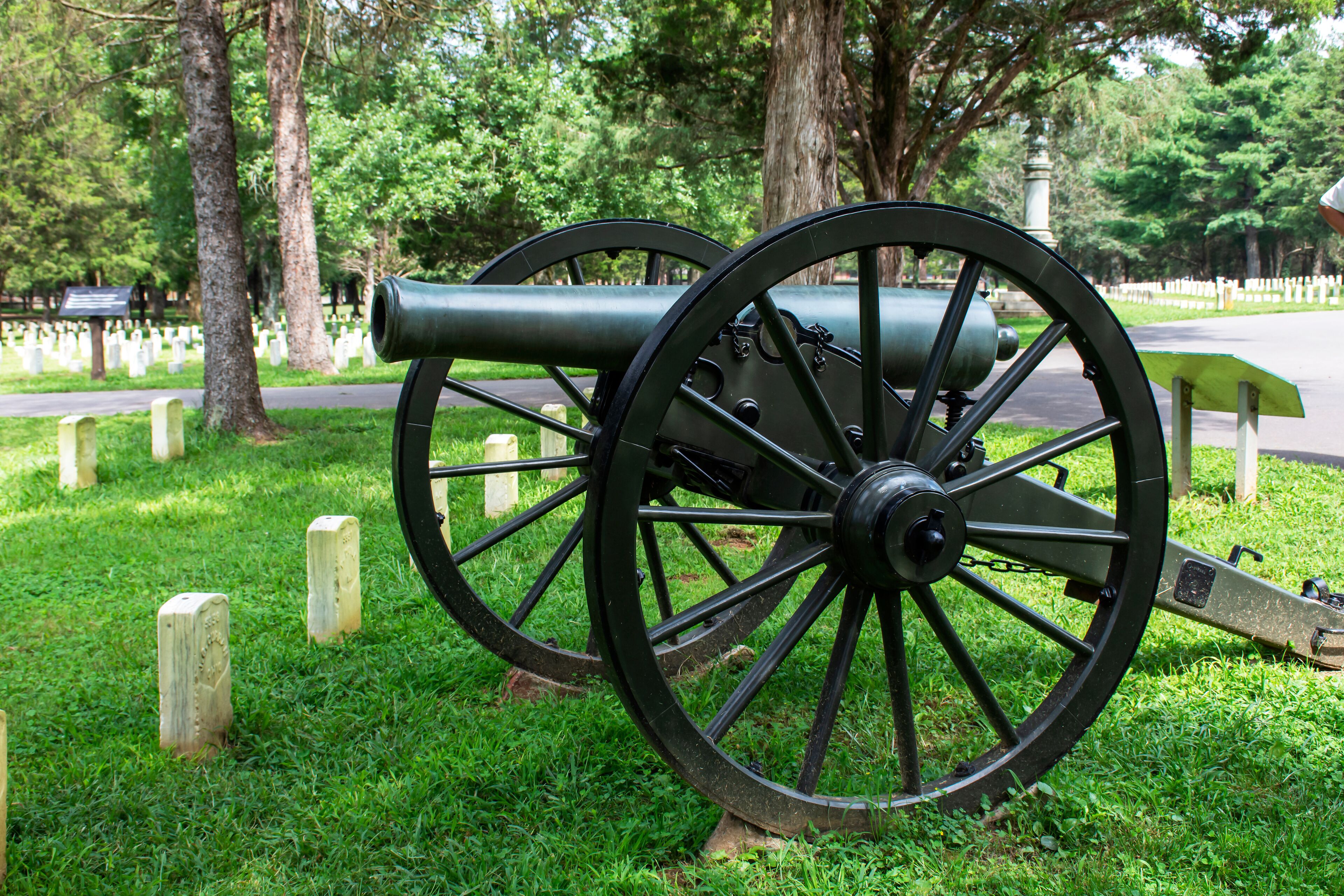 civil war cannon at Stones River Battlefield in Murfreesboro, Tennessee