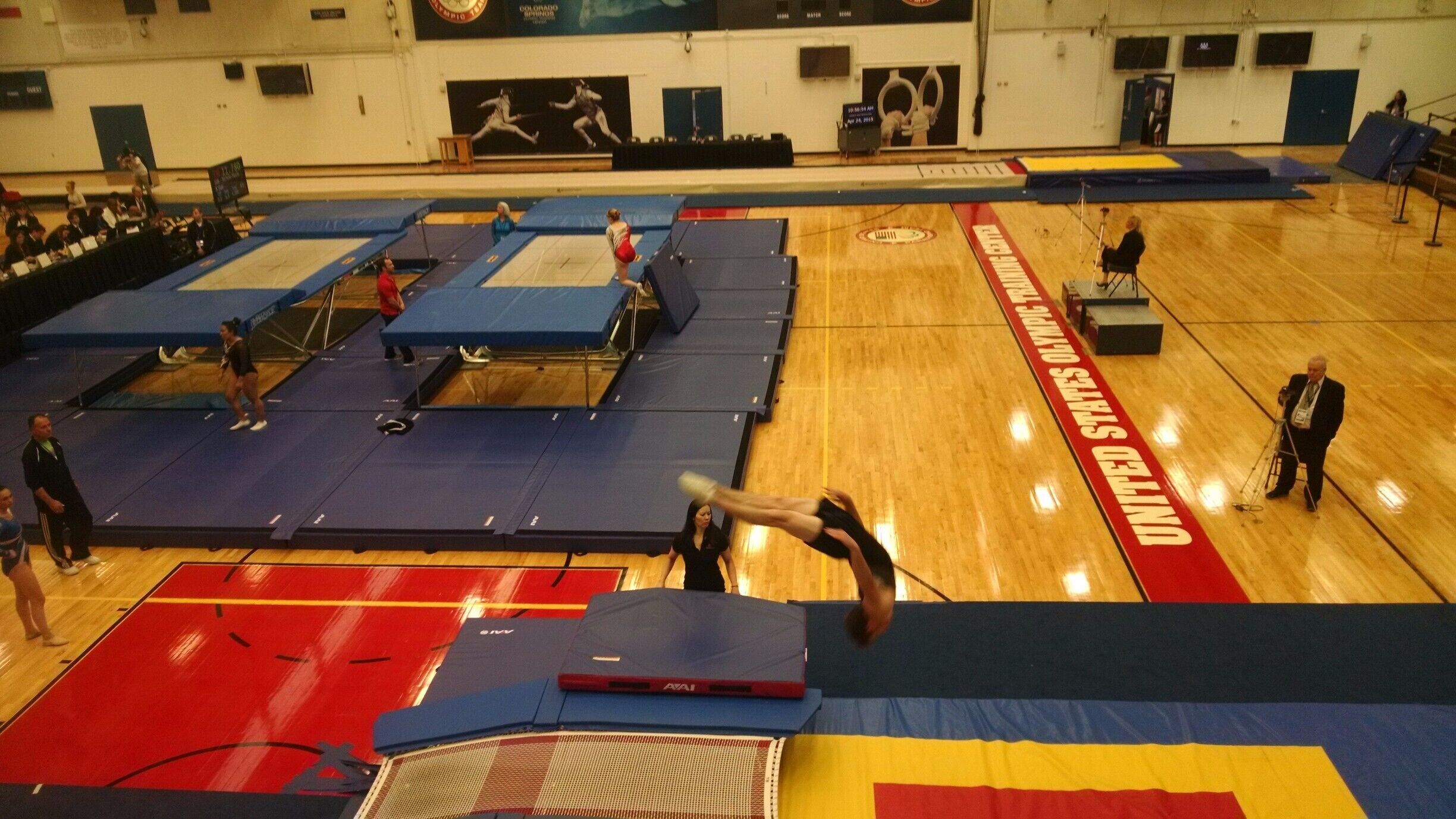 Athletes training inside one of the gyms at the Olympic Training Center. Every tour is unique, you never know what events you will see or who you will meet along the way.