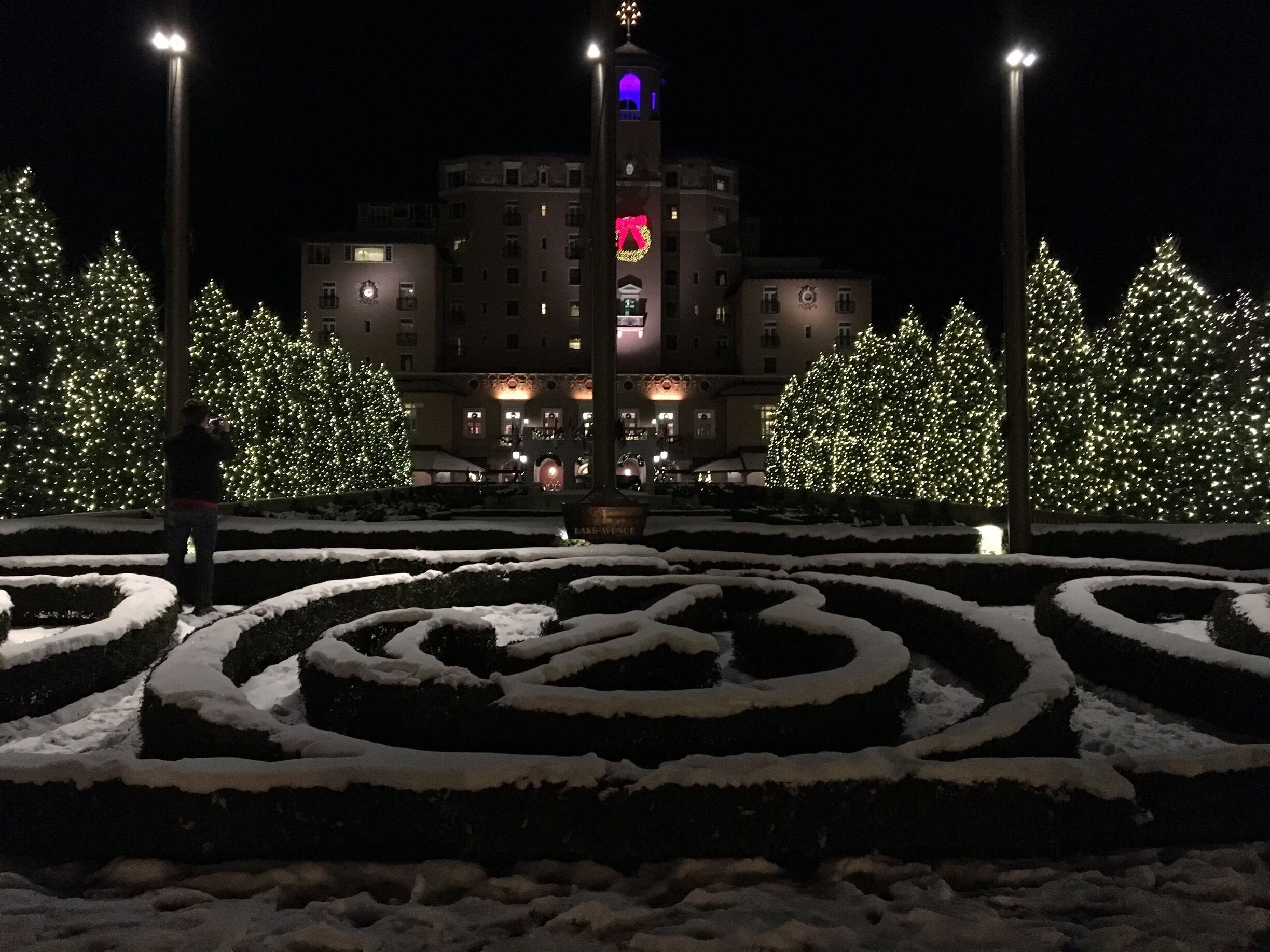 Broadmoor Hotel decorated for the holidays. 
