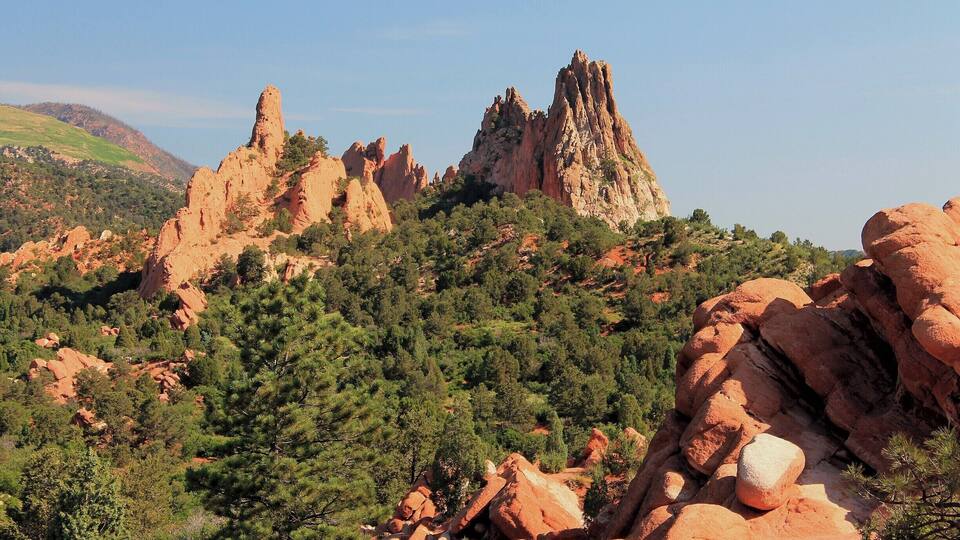 Garden of the Gods is a really cool group of rock formations that seems to burst from the ground out of nowhere. There are large boulders in the area but nothing like these. When you get here, there is a road that goes around the entire area so you can see the formations from all angles. There are also plenty of hiking trails into the rocks, as well as the surrounding area. #GardenOfTheGods #ColoradoSprings #Colorado #RockFormations