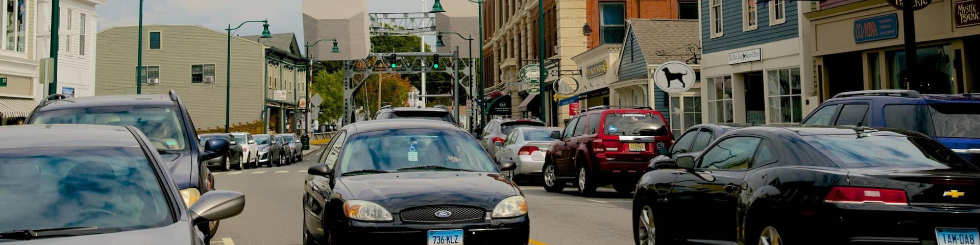 Mystic featuring a city