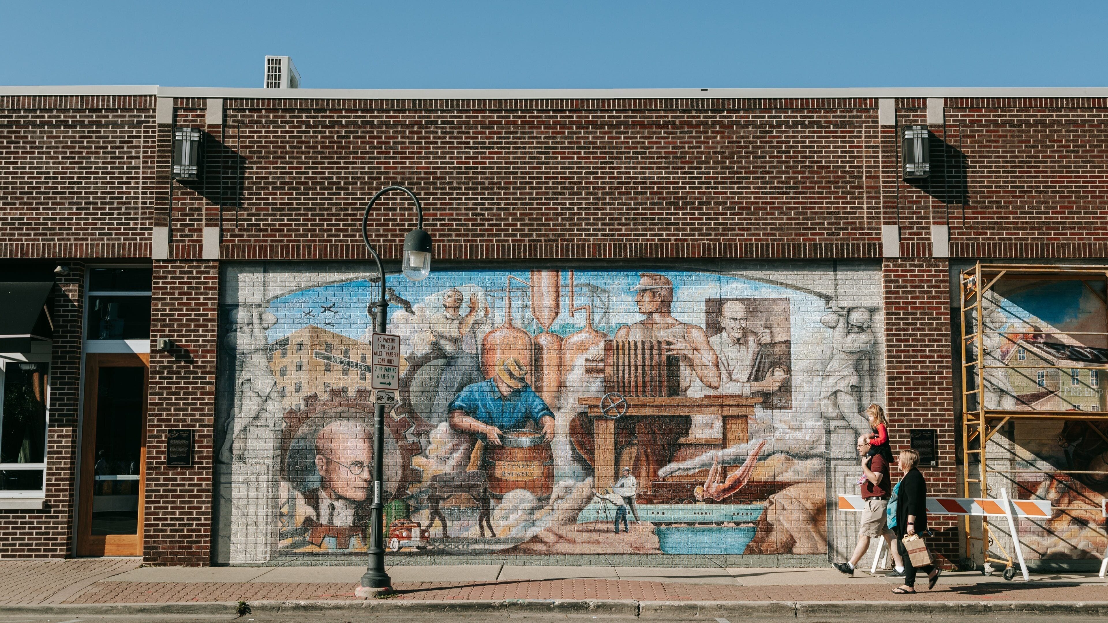 Naperville which includes street scenes and outdoor art as well as a family