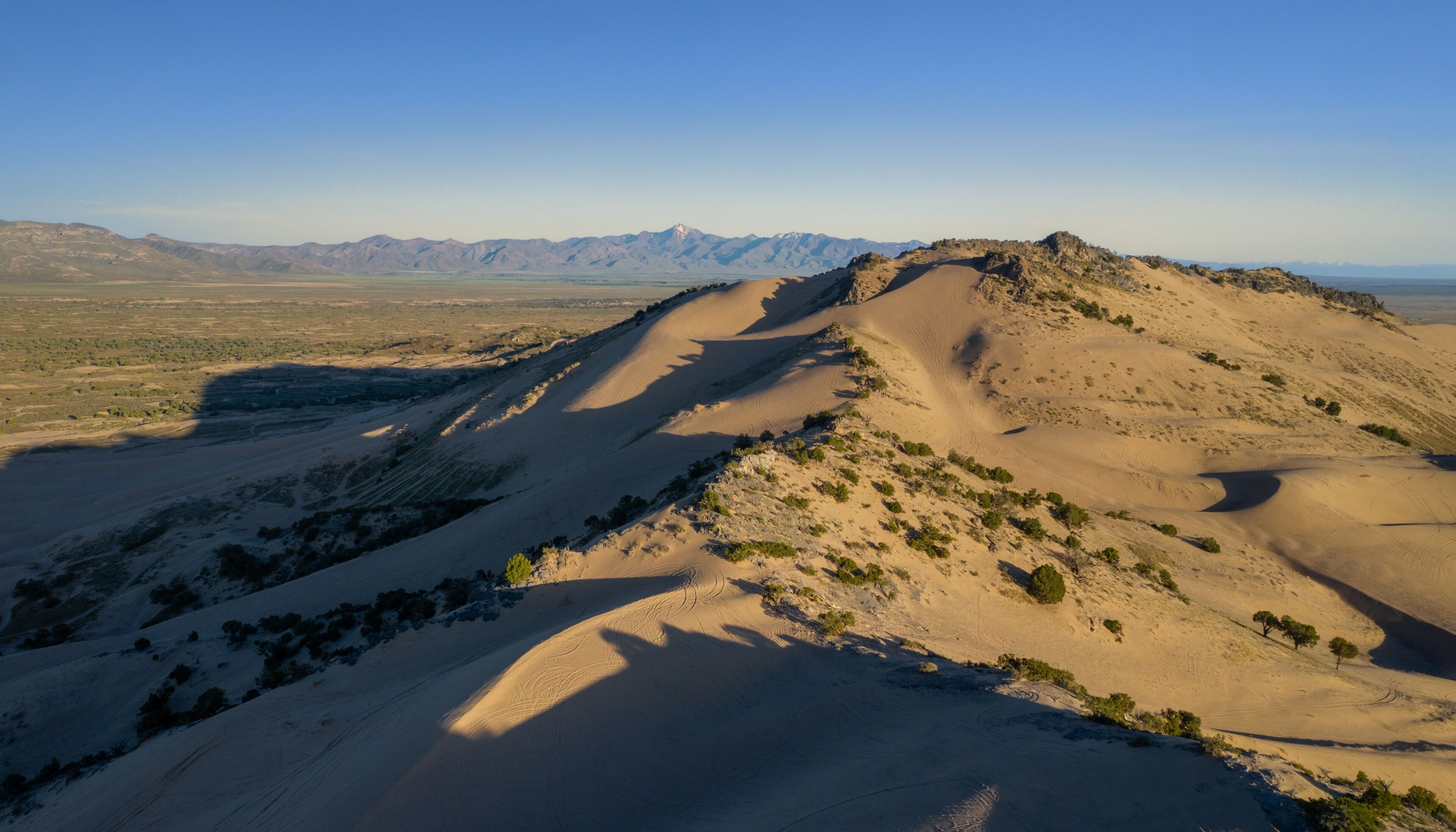 Top of giant sand dune in the Little Sahara Recreation Area, Nephi, Utah, United States of America.