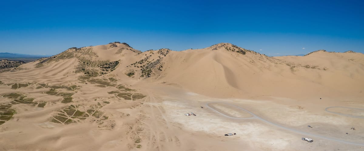 Sand dunes in the desert at the Little Sahara Recreation Area, Nephi, Utah, United States of America.