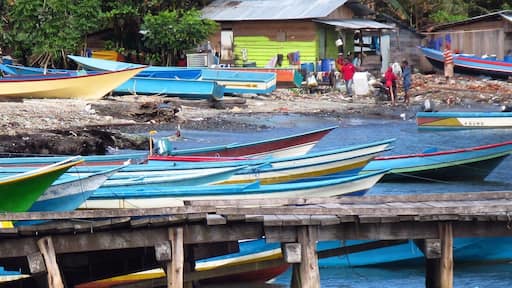 Fishing boats in Namrole, South Buru