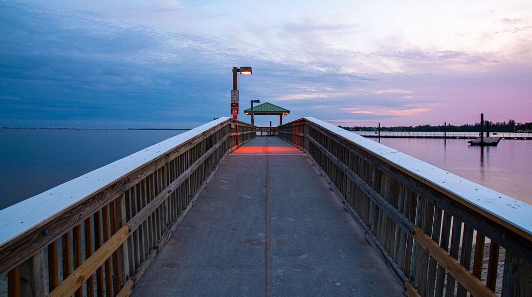 North Fort Myers which includes a sunset, a bay or harbor and a bridge