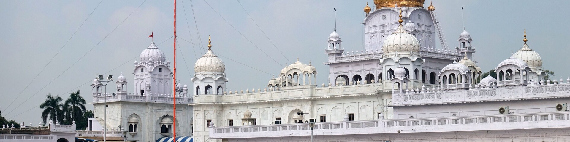 Patiala, Punjab / India - 09.25.2019 Dome of Gurdwara Dukh Nivaran Sahib at Patiala city. Punjab India