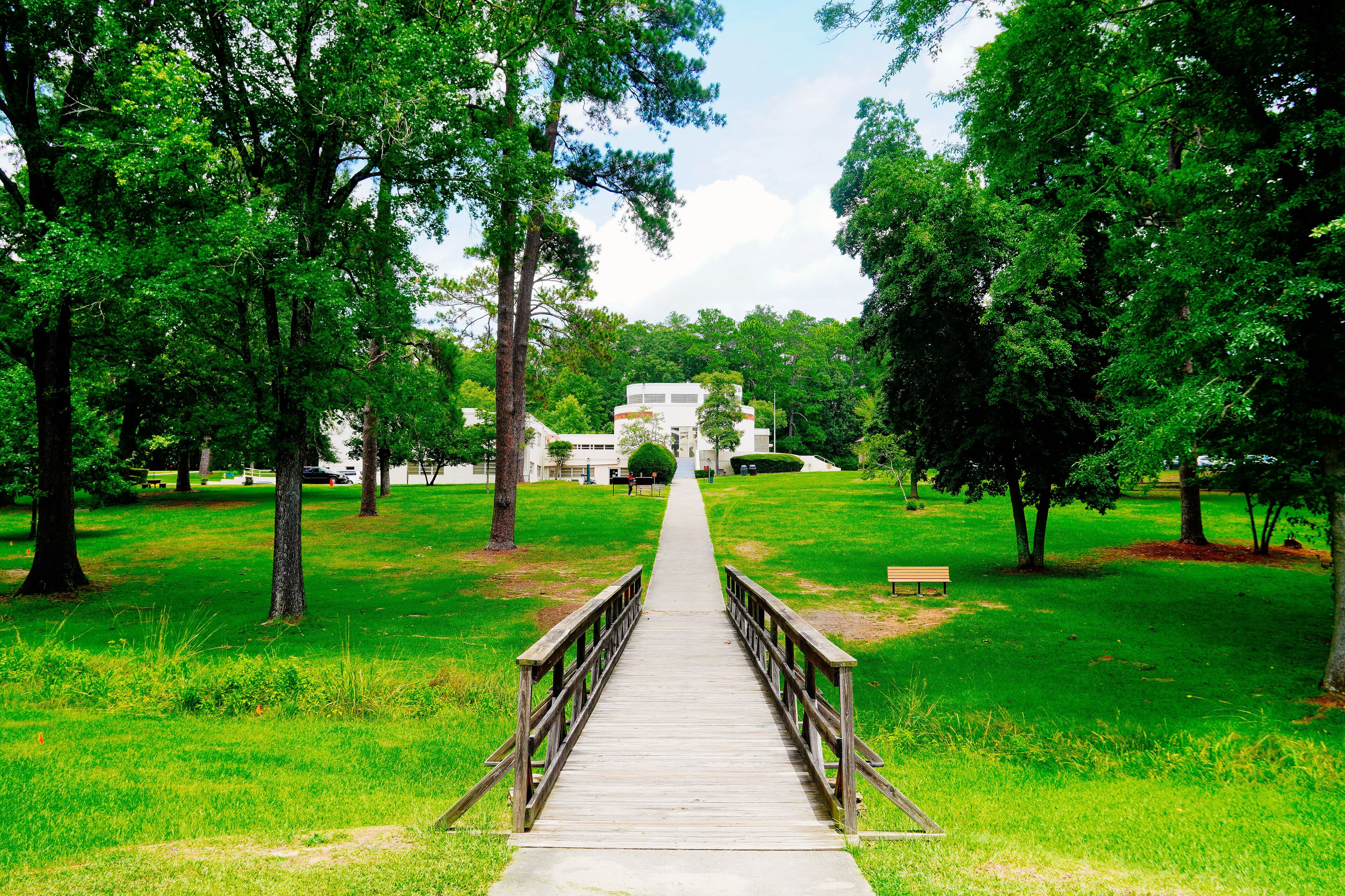 Macon, Georgia, USA- 07 20 2024: The landscape of Ocmulgee Mounds National Historical Park